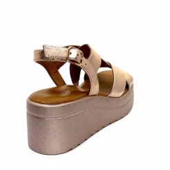 Féminin|Plateformes<Inuovo Sandales Compensées 99012 Cuir Metal Rose
