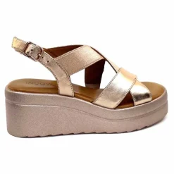 Féminin|Plateformes<Inuovo Sandales Compensées 99012 Cuir Metal Rose