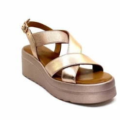 Féminin|Plateformes<Inuovo Sandales Compensées 99012 Cuir Metal Rose