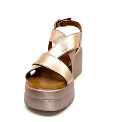 Féminin|Plateformes<Inuovo Sandales Compensées 99012 Cuir Metal Rose