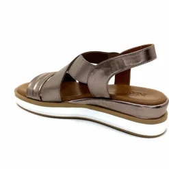 Vacances|Compensées & Plateformes<Inuovo Sandales Compensées 113015 Cuir Métal Ash Taupe