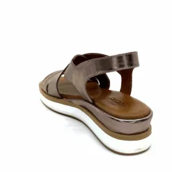 Vacances|Compensées & Plateformes<Inuovo Sandales Compensées 113015 Cuir Métal Ash Taupe