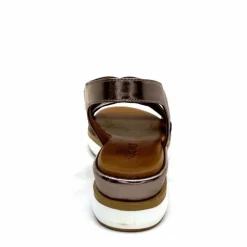 Vacances|Compensées & Plateformes<Inuovo Sandales Compensées 113015 Cuir Métal Ash Taupe