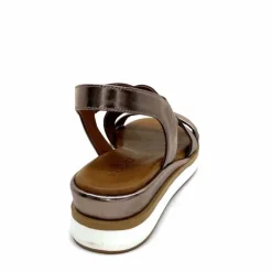 Vacances|Compensées & Plateformes<Inuovo Sandales Compensées 113015 Cuir Métal Ash Taupe