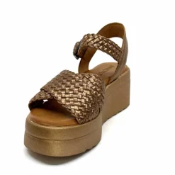 Vacances|Compensées & Plateformes<Inuovo Sandales Compensées 99001 Cuir Bronze