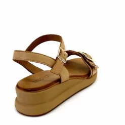 Vacances|Compensées & Plateformes<Inuovo Sandales Compensées 95013 Cuir Scissors Camel