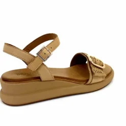 Vacances|Compensées & Plateformes<Inuovo Sandales Compensées 95013 Cuir Scissors Camel