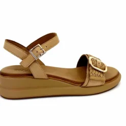 Vacances|Compensées & Plateformes<Inuovo Sandales Compensées 95013 Cuir Scissors Camel