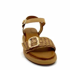 Vacances|Compensées & Plateformes<Inuovo Sandales Compensées 95013 Cuir Scissors Camel