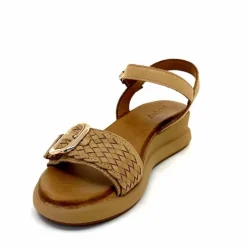 Vacances|Compensées & Plateformes<Inuovo Sandales Compensées 95013 Cuir Scissors Camel