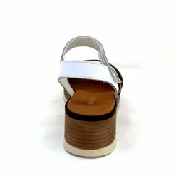 Vacances|Plateformes<Ivoire0375a Sandales Compensées Ivoire Basse Cuir Blanc Or Marron