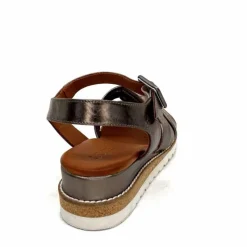 Compensées & Plateformes|Basic<384-ivoire Sandales Compensées Ivoire 1613-0092 Cuir Bronze