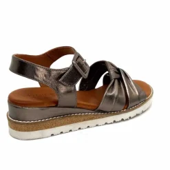 Compensées & Plateformes|Basic<384-ivoire Sandales Compensées Ivoire 1613-0092 Cuir Bronze