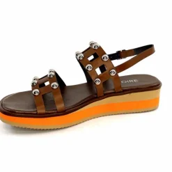 Vacances|Plateformes<plumers Sandales Compensées Ivoire 3744/237 Cuir Marron