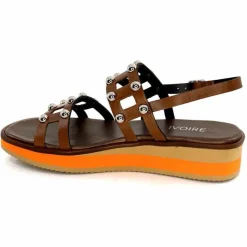 Vacances|Plateformes<plumers Sandales Compensées Ivoire 3744/237 Cuir Marron