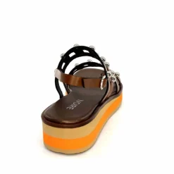 Vacances|Plateformes<plumers Sandales Compensées Ivoire 3744/237 Cuir Marron