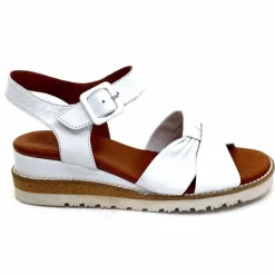 Compensées & Plateformes|Basic<384-ivoire Sandales Compensées Ivoire 1613-0092 Cuir Blanc