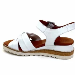 Compensées & Plateformes|Basic<384-ivoire Sandales Compensées Ivoire 1613-0092 Cuir Blanc