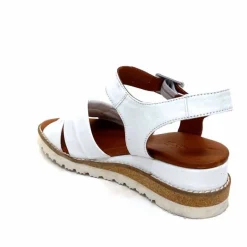 Compensées & Plateformes|Basic<384-ivoire Sandales Compensées Ivoire 1613-0092 Cuir Blanc