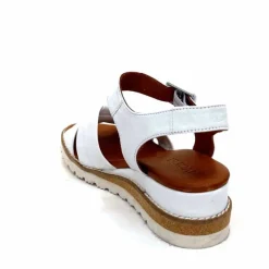 Compensées & Plateformes|Basic<384-ivoire Sandales Compensées Ivoire 1613-0092 Cuir Blanc