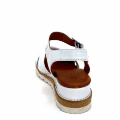 Compensées & Plateformes|Basic<384-ivoire Sandales Compensées Ivoire 1613-0092 Cuir Blanc