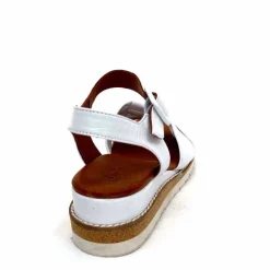 Compensées & Plateformes|Basic<384-ivoire Sandales Compensées Ivoire 1613-0092 Cuir Blanc