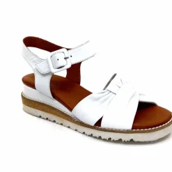 Compensées & Plateformes|Basic<384-ivoire Sandales Compensées Ivoire 1613-0092 Cuir Blanc