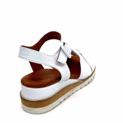 Compensées & Plateformes|Basic<384-ivoire Sandales Compensées Ivoire 1613-0092 Cuir Blanc