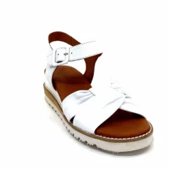 Compensées & Plateformes|Basic<384-ivoire Sandales Compensées Ivoire 1613-0092 Cuir Blanc