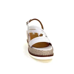 Vacances|Plateformes<Ivoire0551 Sandales Compensées Ivoire 2244 Cuir Blanc