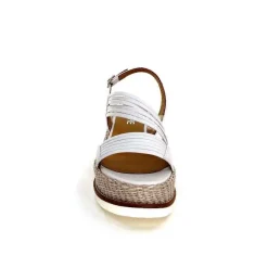 Vacances|Plateformes<Ivoire0551 Sandales Compensées Ivoire 2244 Cuir Blanc