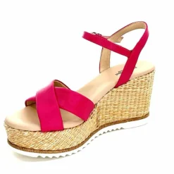 Vacances|Compensées & Plateformes<Nero Giardini Sandales Compensées NeroGiardini410630 D707 Cuir Raffia Rose
