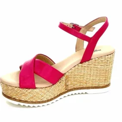 Vacances|Compensées & Plateformes<Nero Giardini Sandales Compensées NeroGiardini410630 D707 Cuir Raffia Rose