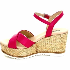 Vacances|Compensées & Plateformes<Nero Giardini Sandales Compensées NeroGiardini410630 D707 Cuir Raffia Rose