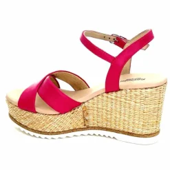 Vacances|Compensées & Plateformes<Nero Giardini Sandales Compensées NeroGiardini410630 D707 Cuir Raffia Rose