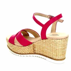 Vacances|Compensées & Plateformes<Nero Giardini Sandales Compensées NeroGiardini410630 D707 Cuir Raffia Rose