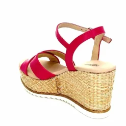 Vacances|Compensées & Plateformes<Nero Giardini Sandales Compensées NeroGiardini410630 D707 Cuir Raffia Rose