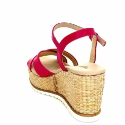 Vacances|Compensées & Plateformes<Nero Giardini Sandales Compensées NeroGiardini410630 D707 Cuir Raffia Rose