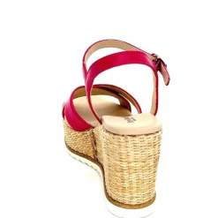 Vacances|Compensées & Plateformes<Nero Giardini Sandales Compensées NeroGiardini410630 D707 Cuir Raffia Rose