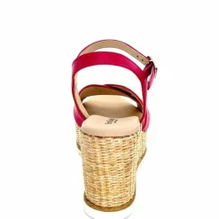 Vacances|Compensées & Plateformes<Nero Giardini Sandales Compensées NeroGiardini410630 D707 Cuir Raffia Rose