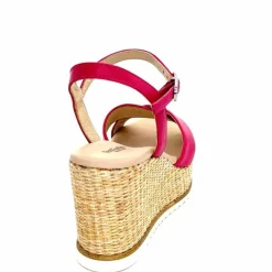 Vacances|Compensées & Plateformes<Nero Giardini Sandales Compensées NeroGiardini410630 D707 Cuir Raffia Rose