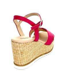 Vacances|Compensées & Plateformes<Nero Giardini Sandales Compensées NeroGiardini410630 D707 Cuir Raffia Rose