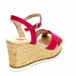 Vacances|Compensées & Plateformes<Nero Giardini Sandales Compensées NeroGiardini410630 D707 Cuir Raffia Rose
