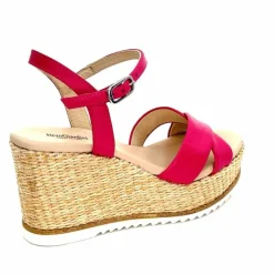 Vacances|Compensées & Plateformes<Nero Giardini Sandales Compensées NeroGiardini410630 D707 Cuir Raffia Rose