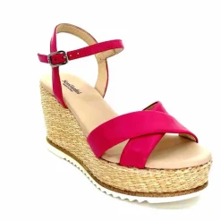 Vacances|Compensées & Plateformes<Nero Giardini Sandales Compensées NeroGiardini410630 D707 Cuir Raffia Rose