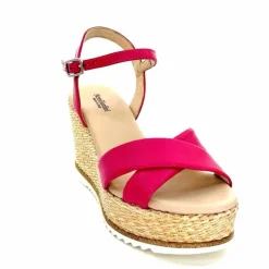 Vacances|Compensées & Plateformes<Nero Giardini Sandales Compensées NeroGiardini410630 D707 Cuir Raffia Rose