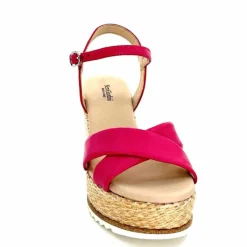 Vacances|Compensées & Plateformes<Nero Giardini Sandales Compensées NeroGiardini410630 D707 Cuir Raffia Rose