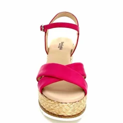 Vacances|Compensées & Plateformes<Nero Giardini Sandales Compensées NeroGiardini410630 D707 Cuir Raffia Rose