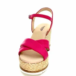 Vacances|Compensées & Plateformes<Nero Giardini Sandales Compensées NeroGiardini410630 D707 Cuir Raffia Rose