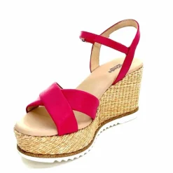 Vacances|Compensées & Plateformes<Nero Giardini Sandales Compensées NeroGiardini410630 D707 Cuir Raffia Rose